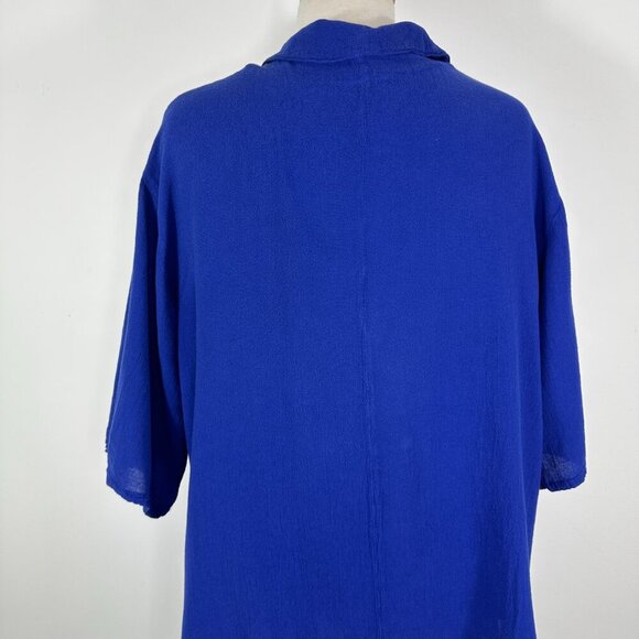 Oh My Gauze Size 2 Blue Cotton 2Pc Short Sleeve Buttons Blouse & Top Lagenlook - Picture 9 of 16